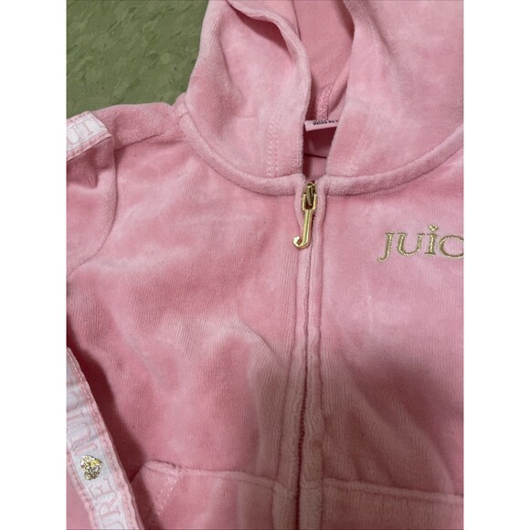 Juicy Couture 2T Toddler Girl 2p Velour Tracksuit Jogger Outfit Hoodie Pink - Picture 6 of 7